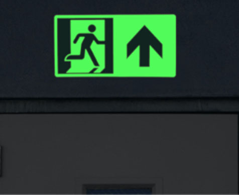 High Performance Photoluminescent Safety Symbols